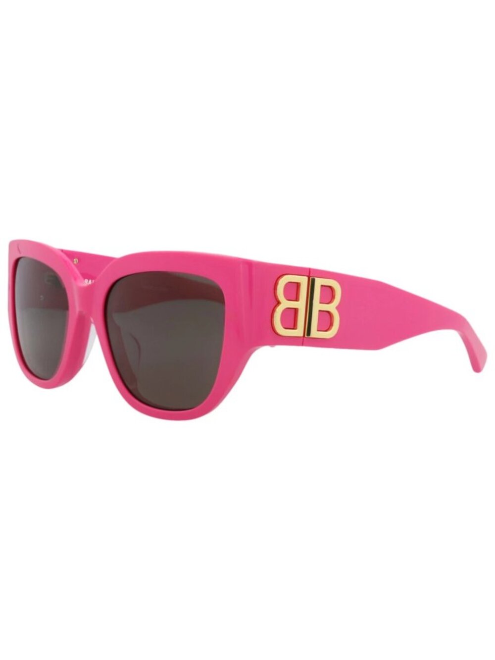 New Balenciaga Women's Sunglasses Square Rectangle Recycled Acetate Frame Pink